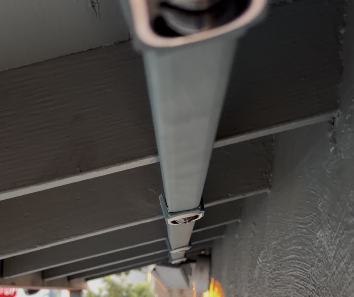 Close-up detail of PermTrack installation showing flush-mounted LED system